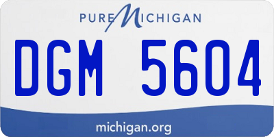 MI license plate DGM5604