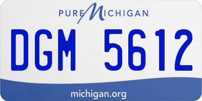 MI license plate DGM5612