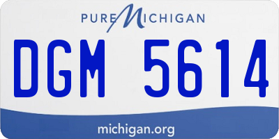 MI license plate DGM5614