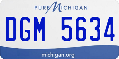 MI license plate DGM5634