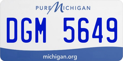MI license plate DGM5649