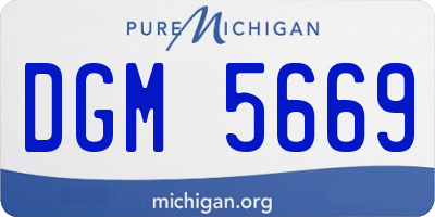 MI license plate DGM5669