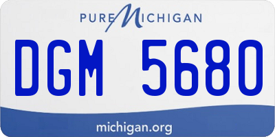 MI license plate DGM5680