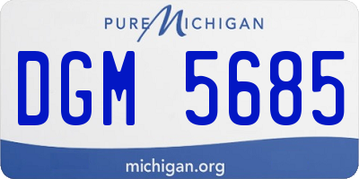 MI license plate DGM5685