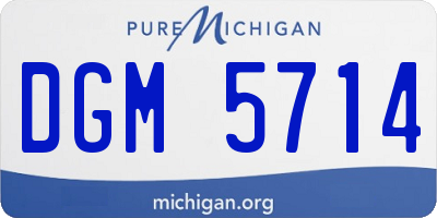 MI license plate DGM5714