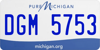 MI license plate DGM5753