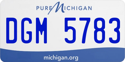 MI license plate DGM5783