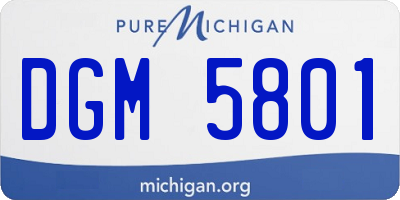 MI license plate DGM5801
