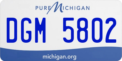 MI license plate DGM5802