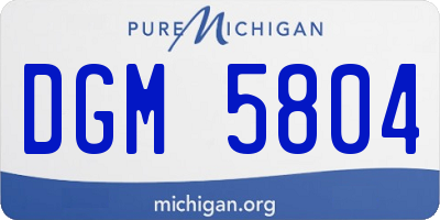 MI license plate DGM5804