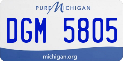 MI license plate DGM5805