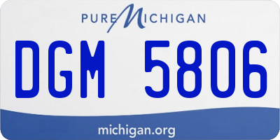 MI license plate DGM5806