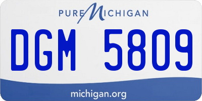 MI license plate DGM5809