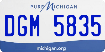 MI license plate DGM5835