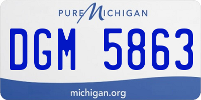 MI license plate DGM5863