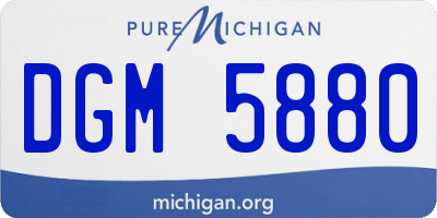 MI license plate DGM5880
