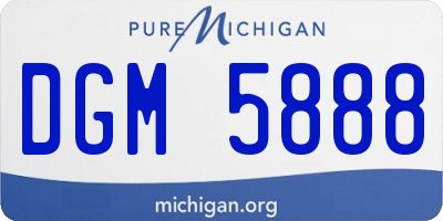 MI license plate DGM5888