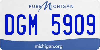 MI license plate DGM5909