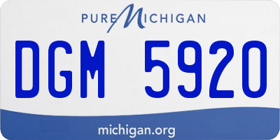 MI license plate DGM5920