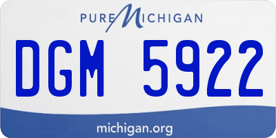 MI license plate DGM5922