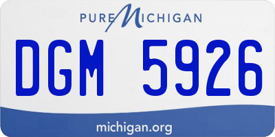 MI license plate DGM5926