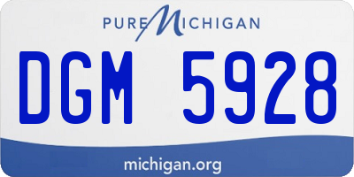 MI license plate DGM5928