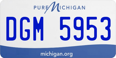 MI license plate DGM5953
