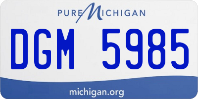 MI license plate DGM5985