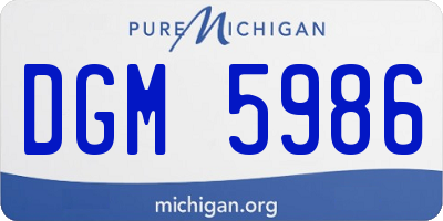 MI license plate DGM5986
