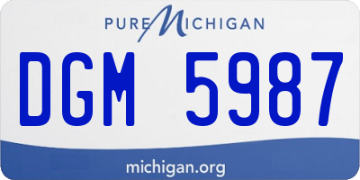 MI license plate DGM5987