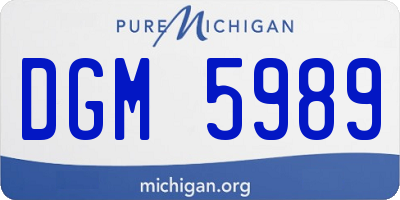 MI license plate DGM5989
