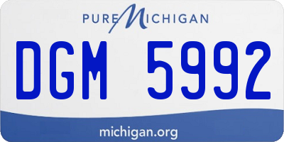 MI license plate DGM5992