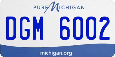 MI license plate DGM6002