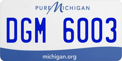 MI license plate DGM6003