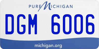MI license plate DGM6006