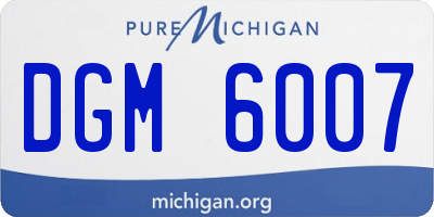 MI license plate DGM6007