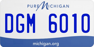 MI license plate DGM6010