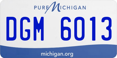 MI license plate DGM6013