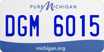 MI license plate DGM6015