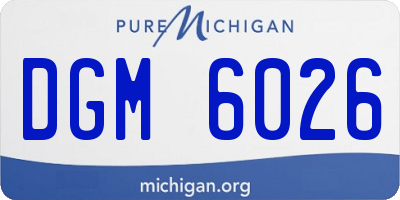 MI license plate DGM6026