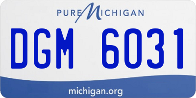 MI license plate DGM6031