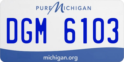 MI license plate DGM6103