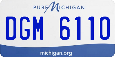MI license plate DGM6110