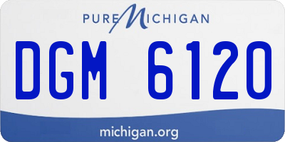 MI license plate DGM6120