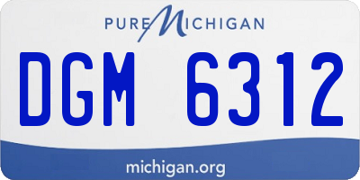 MI license plate DGM6312