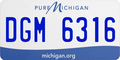 MI license plate DGM6316