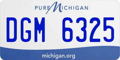 MI license plate DGM6325