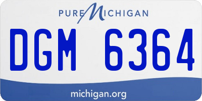 MI license plate DGM6364
