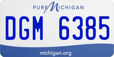 MI license plate DGM6385