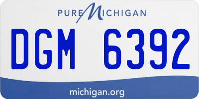 MI license plate DGM6392